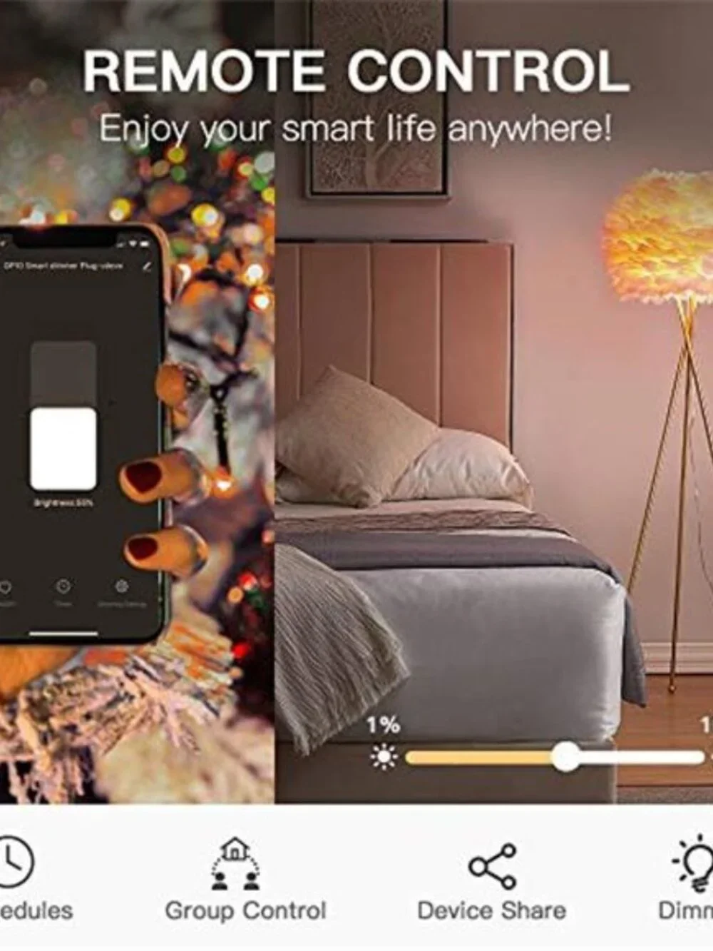 Smart Dimmer Plug Outdoor Smart Plug Works with Alexa and Google Home